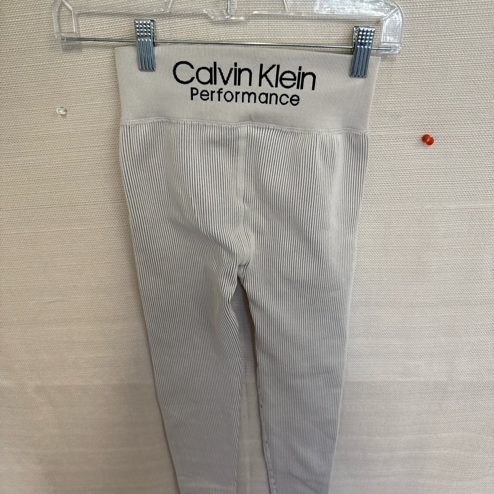 Calvin Klein Performance Striped Gray Leggings